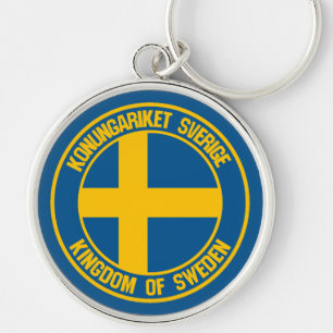 Sweden Round Emblem Key Ring