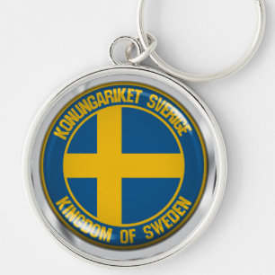 Sweden Round Emblem Key Ring
