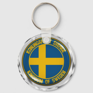 Sweden Round Emblem Key Ring