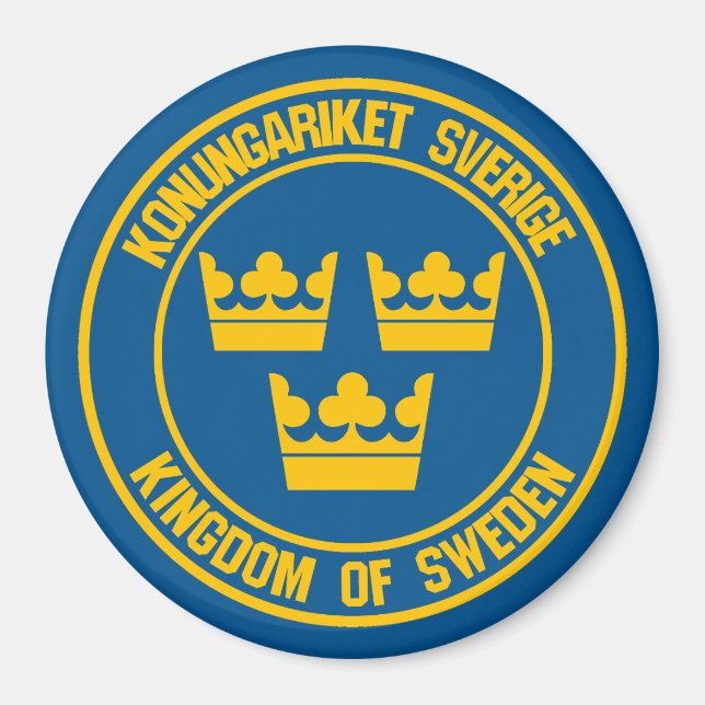 Sweden Round Emblem Magnet (Front)