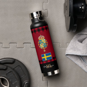 Sweden Rustic Vacuum Insulated, Swedish Flag Water Bottle