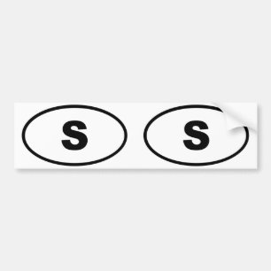 Sweden - S - European oval Bumper Sticker