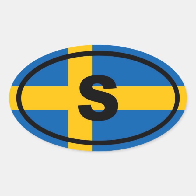 Sweden S European Oval Sticker (Front)