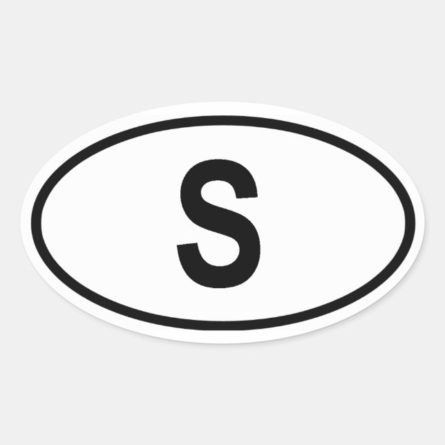 Sweden "S" Oval Sticker (Front)