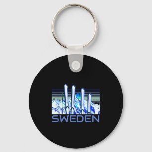 Sweden ski accessories retro swedish skiing key ring
