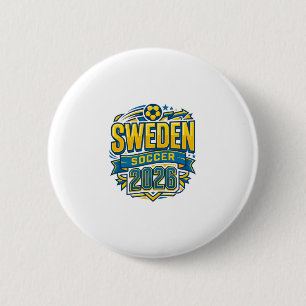 Sweden Soccer 2026 Soccer Bold Country Typography 6 Cm Round Badge