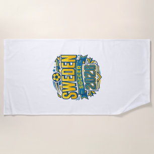 Sweden Soccer 2026 Soccer Bold Country Typography Beach Towel