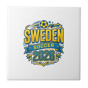 Sweden Soccer 2026 Soccer Bold Country Typography Ceramic Tile