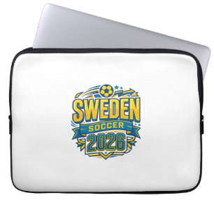 Sweden Soccer 2026 Soccer Bold Country Typography Laptop Sleeve
