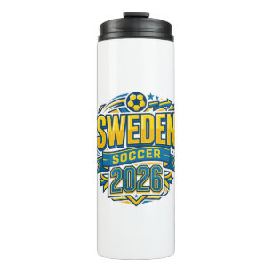 Sweden Soccer 2026 Soccer Bold Country Typography Thermal Tumbler