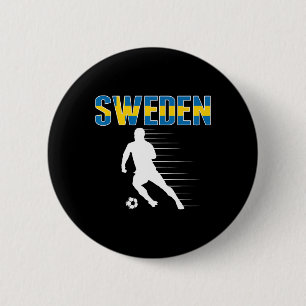 Sweden Soccer Lovers Jersey - Support Swedish Foot 6 Cm Round Badge