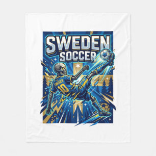 Sweden Soccer Skeleton Striker Nations Poster Styl Fleece Blanket