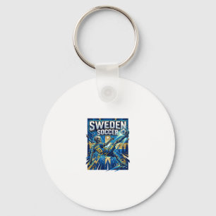 Sweden Soccer Skeleton Striker Nations Poster Styl Key Ring