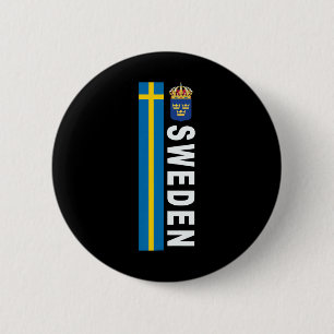 Sweden Soccer-style Swedish Flag Design 6 Cm Round Badge