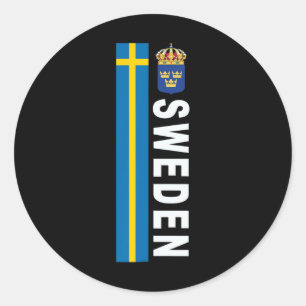 Sweden Soccer-style Swedish Flag Design  Classic Round Sticker
