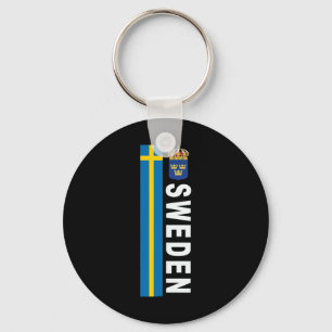 Sweden Soccer-style Swedish Flag Design Key Ring