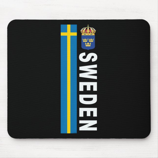 Sweden Soccer-style Swedish Flag Design  Mouse Pad (Front)