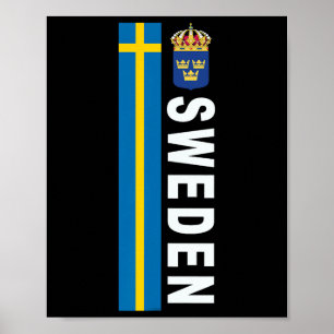 Sweden Soccer-style Swedish Flag Design  Poster