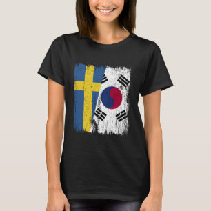 Sweden South Korea Half Flag Swedish South Korean T-Shirt