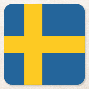 Sweden Square Paper Coaster