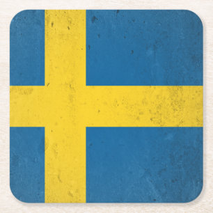 Sweden Square Paper Coaster