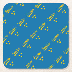Sweden Square Paper Coaster