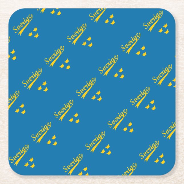 Sweden Square Paper Coaster (Front)