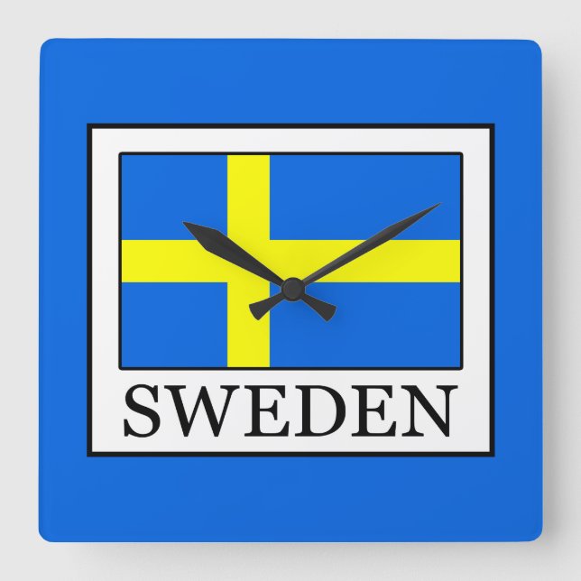 Sweden Square Wall Clock (Front)