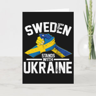 Sweden Stands With Ukraine Ukrainian Swedish Flag Card