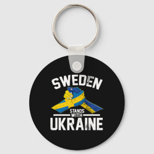Sweden Stands With Ukraine Ukrainian Swedish Flag Key Ring