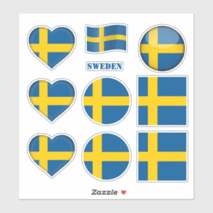 Sweden stickers & Swedish Flag, Heart /sports