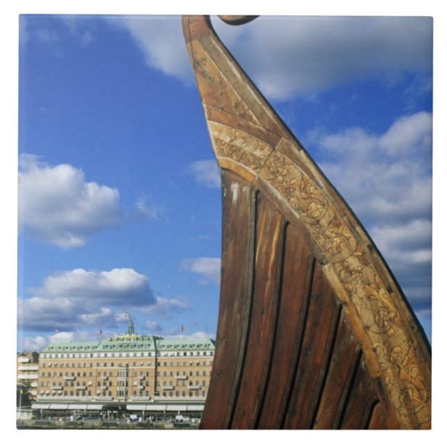 Sweden, Stockholm, harbour, from Gamla Stan, Tile (Front)