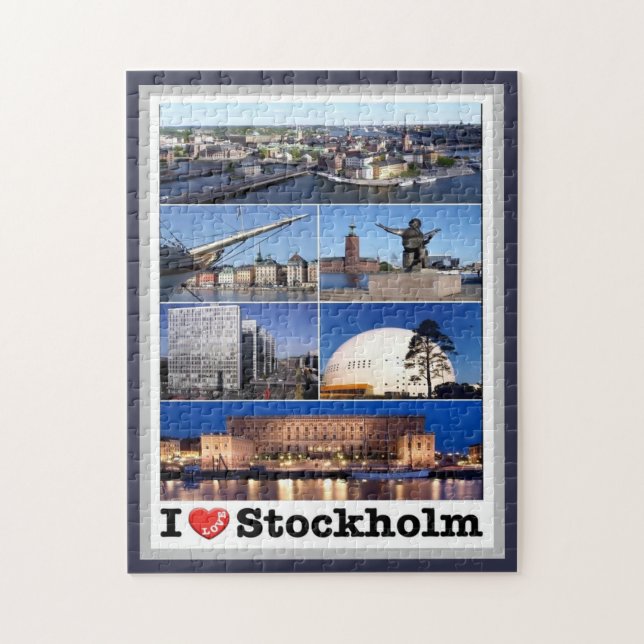 Sweden - Stockholm - I Love - Jigsaw Puzzle (Vertical)