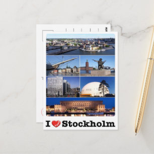 Sweden - Stockholm - I Love - Postcard