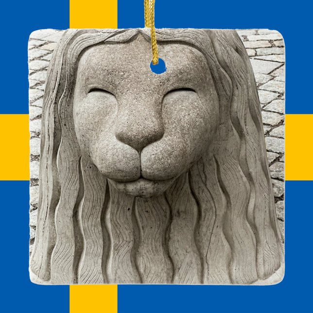 Sweden Stone Lion Statue Stockholm Photo Ceramic Ornament (Creator Uploaded)