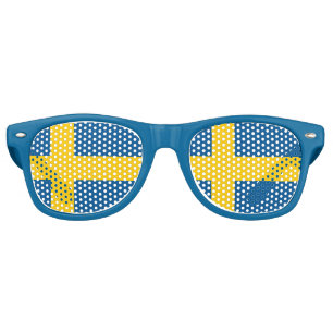 Sweden Sunglasses, Party Shades, Swedish flag Retro Sunglasses