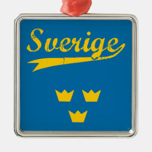 Sweden, Sverige, 3 crowns Metal Tree Decoration