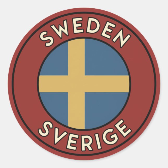 Sweden Sverige Classic Round Sticker (Front)