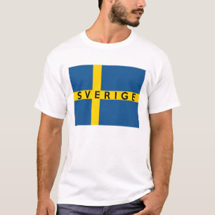 sweden sverige flag country swedish text name T-Shirt