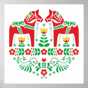 Sweden Sverige Viking Norden Scandinavia Midsommar Poster