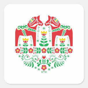 Sweden Sverige Viking Norden Scandinavia Midsommar Square Sticker