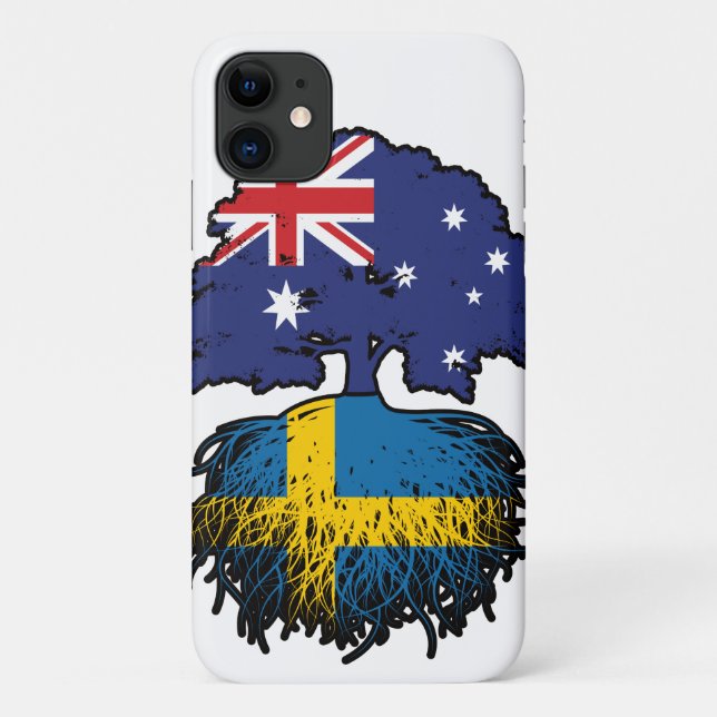 Sweden Swedish Australian Australia Tree Roots Case-Mate iPhone Case (Back)