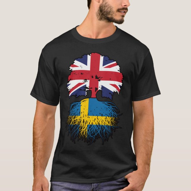 Sweden Swedish British UK United Kingdom Britain T-Shirt (Front)