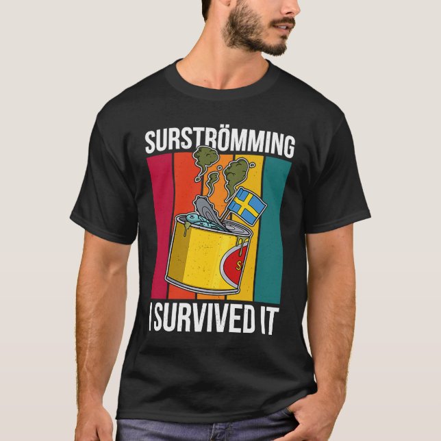 Sweden Swedish fish speciality Surstromming puke f T-Shirt (Front)