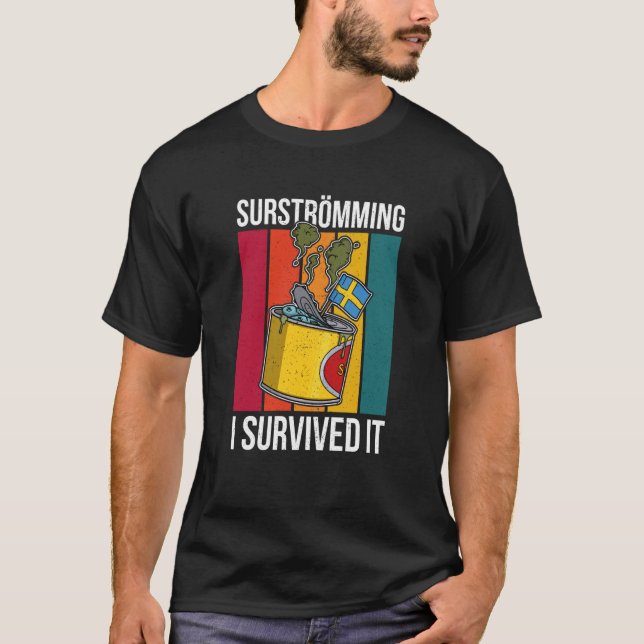 Sweden Swedish fish speciality Surstromming puke f T-Shirt (Front)