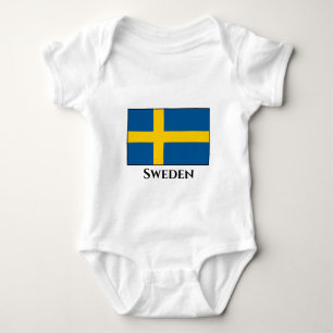 Sweden (Swedish) Flag Baby Bodysuit