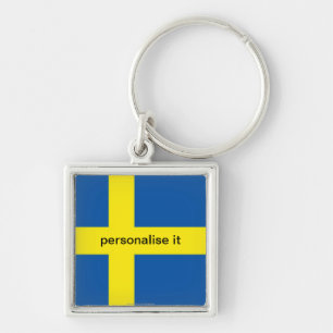 Sweden swedish flag deluxe keychain