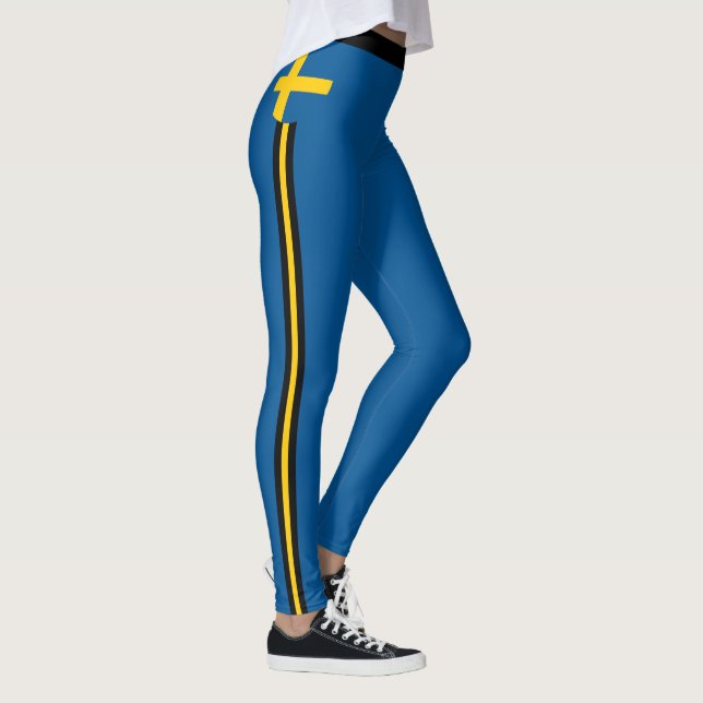Sweden & Swedish Flag fashion, travel/sport fan Le Leggings (Right)