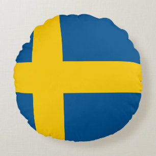 Sweden (Swedish) Flag Round Cushion