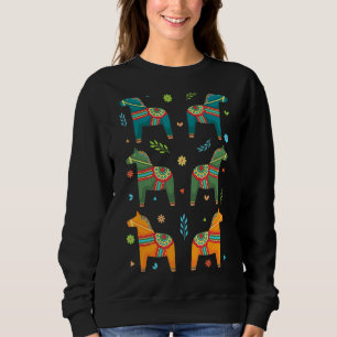 Sweden Swedish Flag Swede Scandinavian Dala Horse Sweatshirt